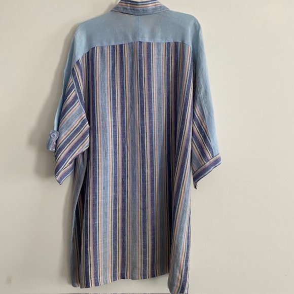 Prestige Men's Striped Linen Shirt Casual Wear - 2XL - Picture 2 of 7